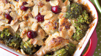 Chicken broccoli casserole with cherries and almonds recipe