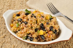 Quinoa and black bean salad for gout diet